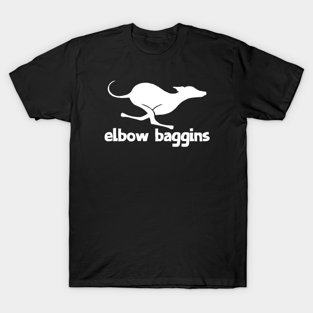 Elbow Baggins hobbit greyhound T-Shirt by Houndie Love